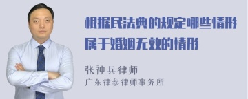 根据民法典的规定哪些情形属于婚姻无效的情形