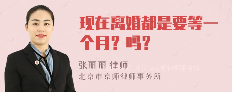 现在离婚都是要等一个月？吗？