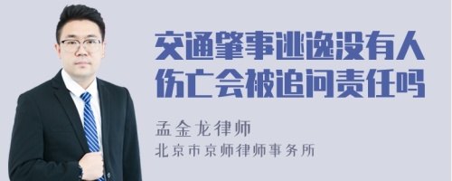 交通肇事逃逸没有人伤亡会被追问责任吗