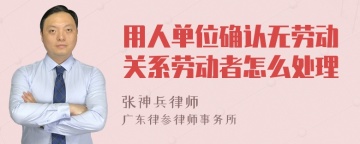 用人单位确认无劳动关系劳动者怎么处理