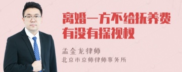 离婚一方不给抚养费有没有探视权