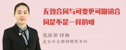 无效合同与可变更可撤销合同是不是一样的呀