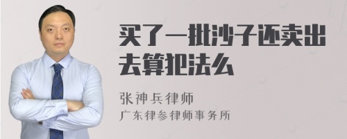 买了一批沙子还卖出去算犯法么