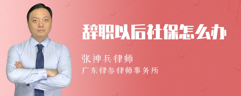 辞职以后社保怎么办