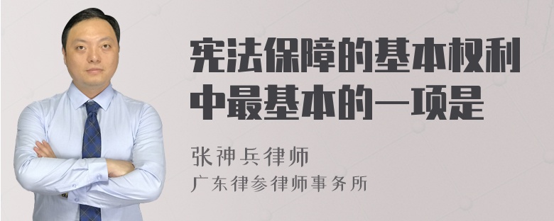 宪法保障的基本权利中最基本的一项是