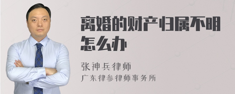 离婚的财产归属不明怎么办