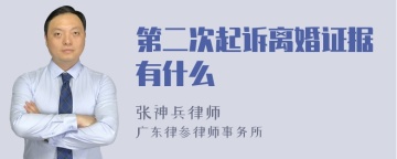 第二次起诉离婚证据有什么