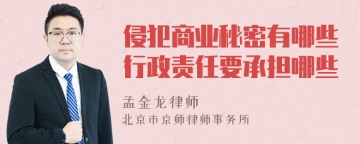 侵犯商业秘密有哪些行政责任要承担哪些