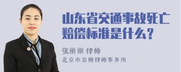 山东省交通事故死亡赔偿标准是什么？