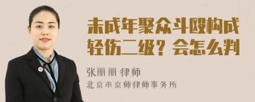 未成年聚众斗殴构成轻伤二级？会怎么判