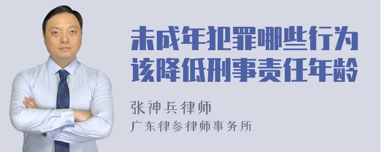 未成年犯罪哪些行为该降低刑事责任年龄