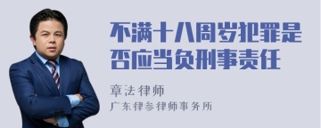 不满十八周岁犯罪是否应当负刑事责任