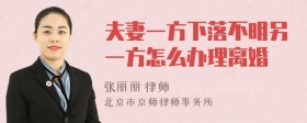 夫妻一方下落不明另一方怎么办理离婚