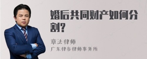 婚后共同财产如何分割?