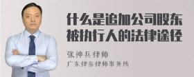 什么是追加公司股东被执行人的法律途径