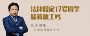 法律规定17岁做学徒算童工吗