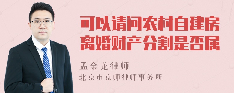 可以请问农村自建房离婚财产分割是否属