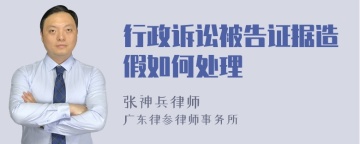 行政诉讼被告证据造假如何处理