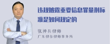 违规披露重要信息罪量刑标准是如何规定的