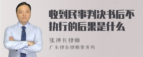 收到民事判决书后不执行的后果是什么