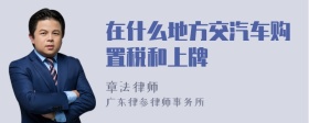 在什么地方交汽车购置税和上牌