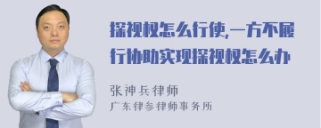 探视权怎么行使,一方不履行协助实现探视权怎么办