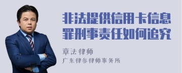 非法提供信用卡信息罪刑事责任如何追究