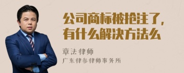 公司商标被抢注了，有什么解决方法么