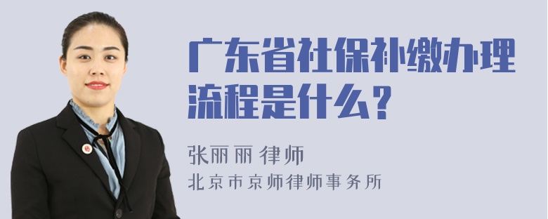 广东省社保补缴办理流程是什么？