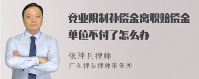 竞业限制补偿金离职赔偿金单位不付了怎么办