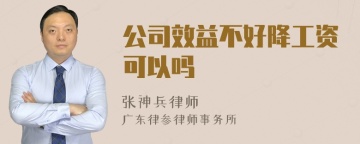 公司效益不好降工资可以吗