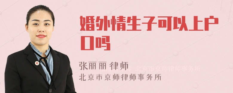 婚外情生子可以上户口吗