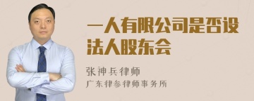 一人有限公司是否设法人股东会