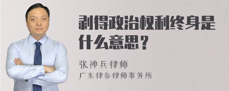 剥得政治权利终身是什么意思？