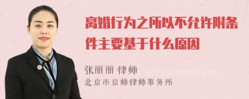 离婚行为之所以不允许附条件主要基于什么原因