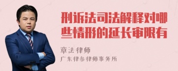 刑诉法司法解释对哪些情形的延长审限有