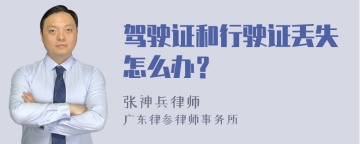 驾驶证和行驶证丢失怎么办？