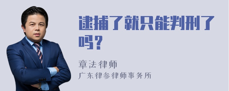 逮捕了就只能判刑了吗？