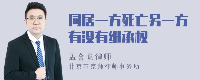 同居一方死亡另一方有没有继承权