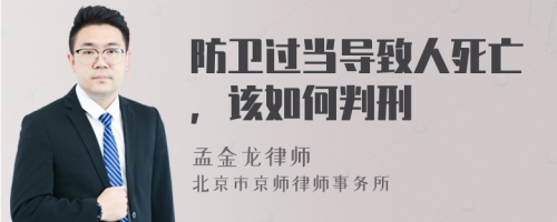 防卫过当导致人死亡，该如何判刑