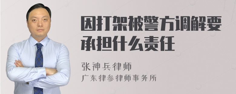 因打架被警方调解要承担什么责任