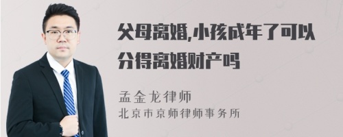 父母离婚,小孩成年了可以分得离婚财产吗