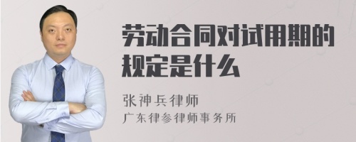 劳动合同对试用期的规定是什么