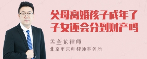 父母离婚孩子成年了子女还会分到财产吗