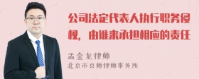 公司法定代表人执行职务侵权，由谁来承担相应的责任