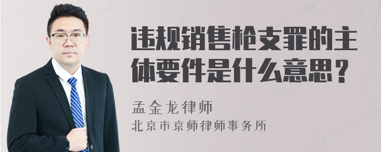 违规销售枪支罪的主体要件是什么意思？