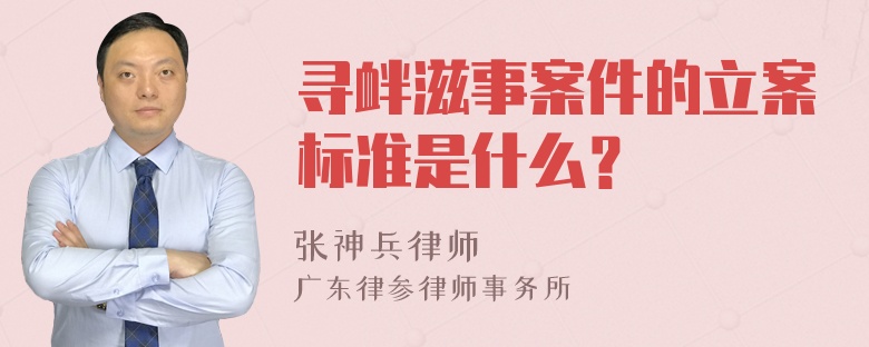 寻衅滋事案件的立案标准是什么？