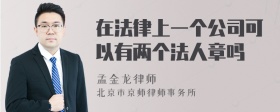 在法律上一个公司可以有两个法人章吗