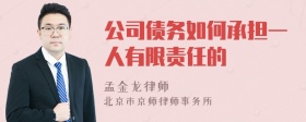 公司债务如何承担一人有限责任的