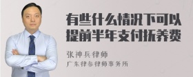 有些什么情况下可以提前半年支付抚养费